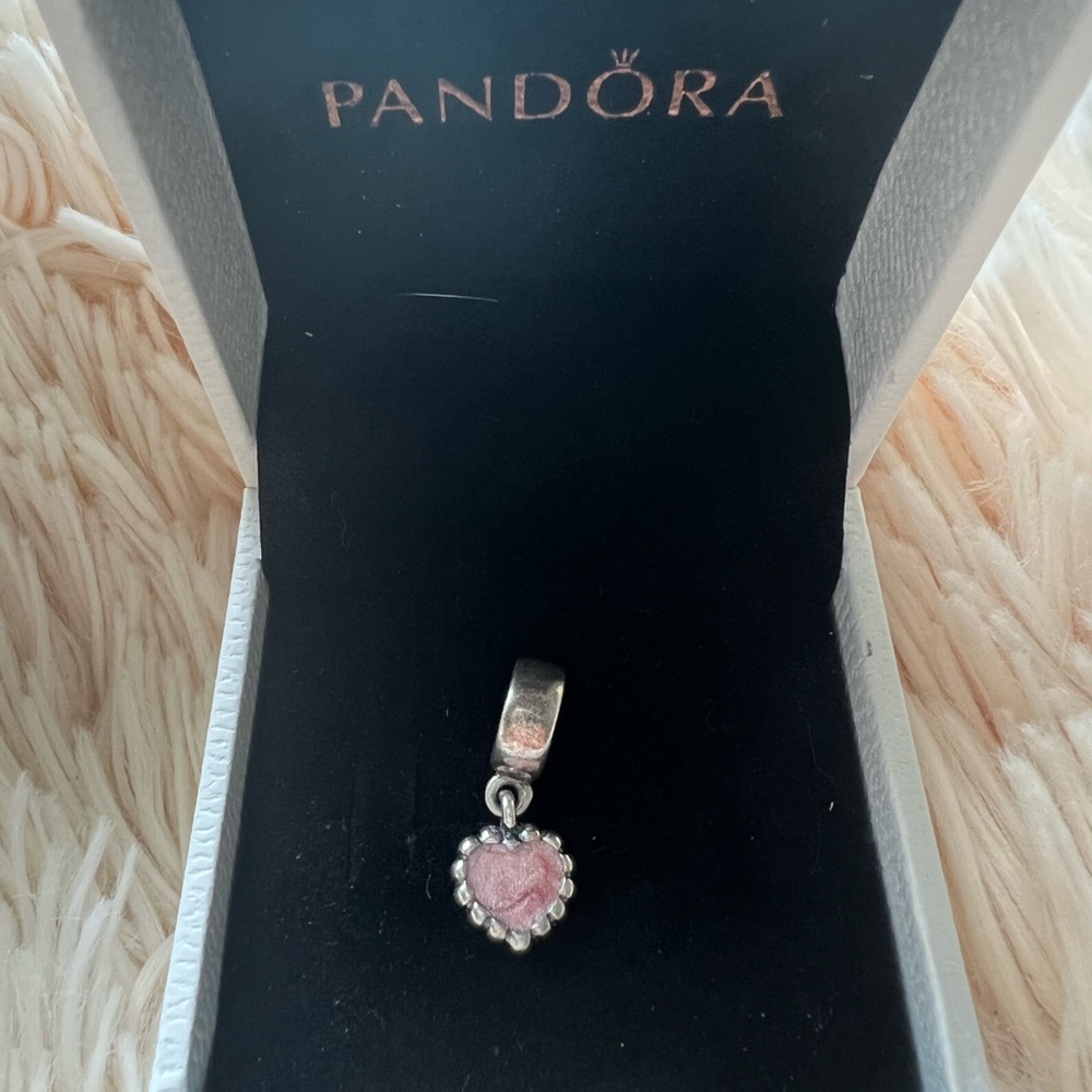 RETIRED PANDORA HANGING PINK HEART CHARM